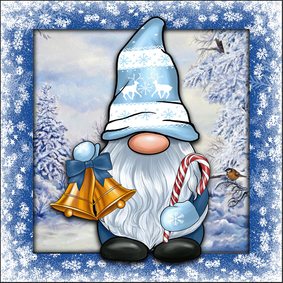 Christmas Gnome Coaster Set - Blue