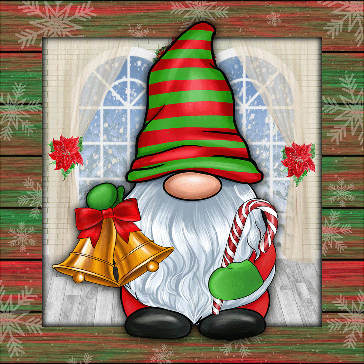Christmas Gnome Coaster Set - Red