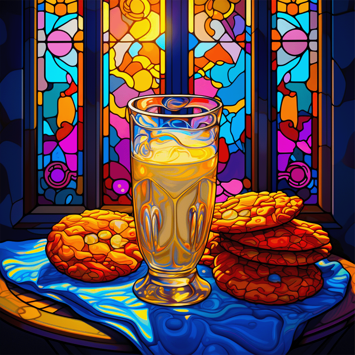 Christmas Coaster Set - Stained Glass Look