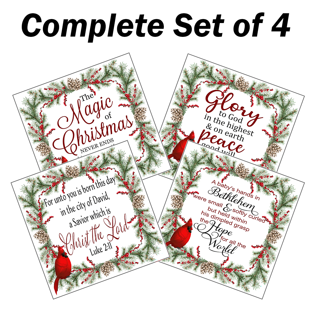 Christmas Trivets - Red Cardinals - 4 Designs