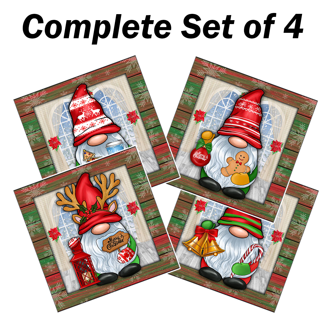Christmas Gnome Trivets - Red & Green