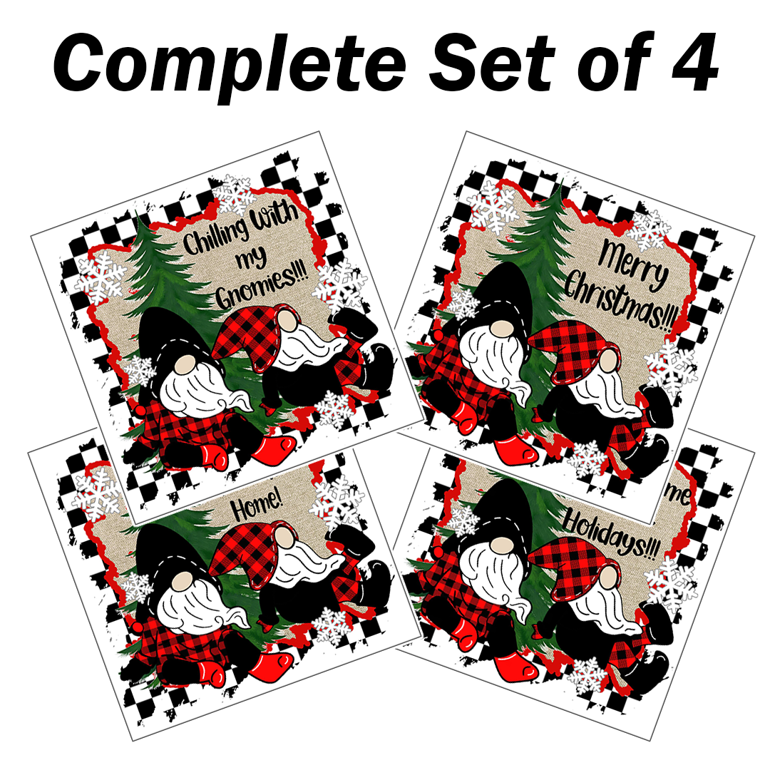 Christmas Gnome Trivets - Red and Black