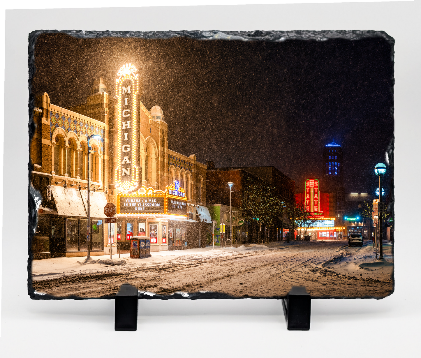 Snowy Night on Liberty - Metal Prints & Photo Slates