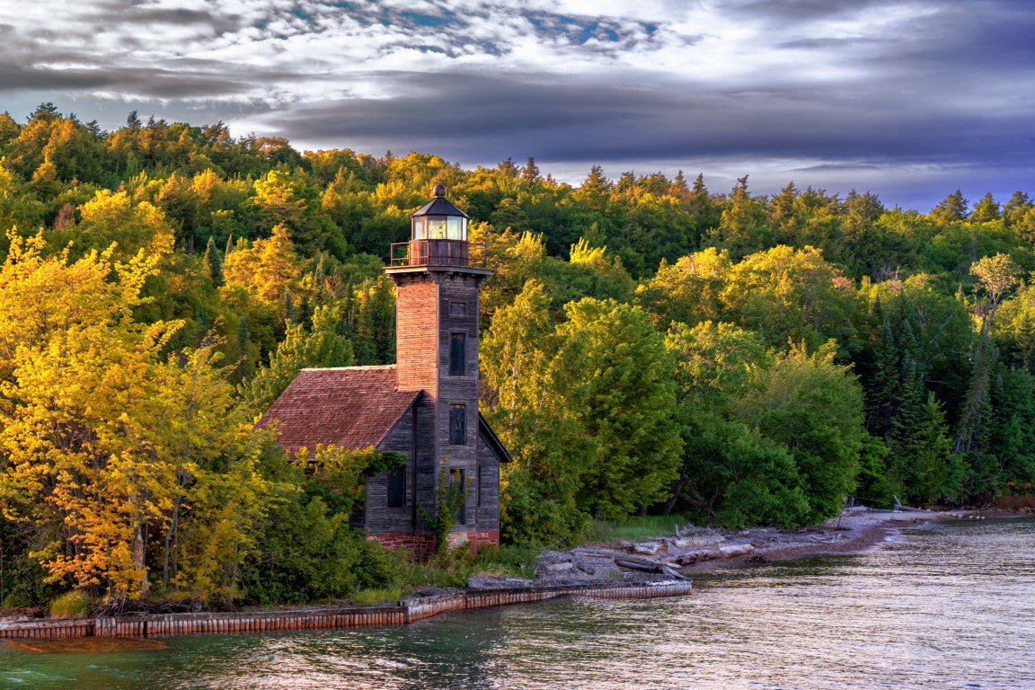 Lighthouse at Pictured Rocks National Lakeshore (Michigan) - Metal Print by Brad West Photography