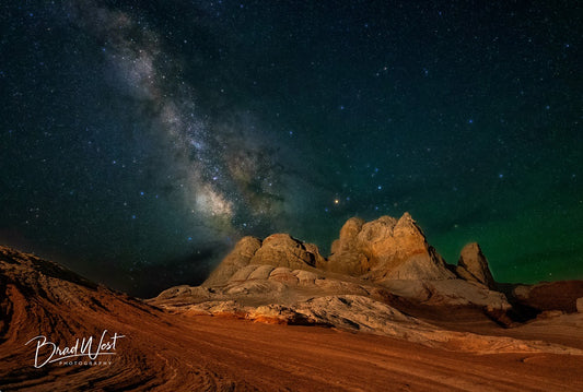 Milky Way over Desert Mountains - Metal Print by Brad West Photography