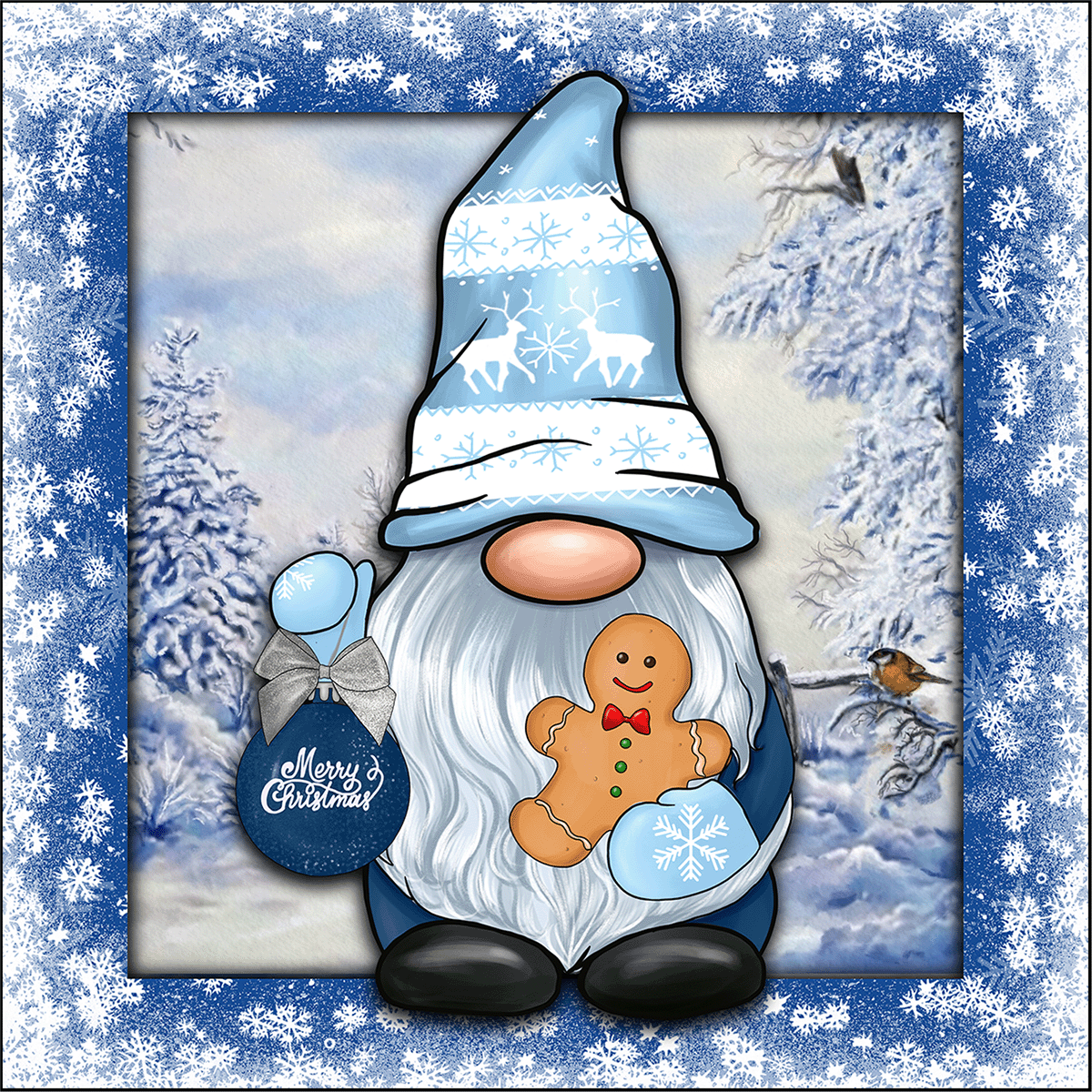 Christmas Gnome Coaster Set - Blue