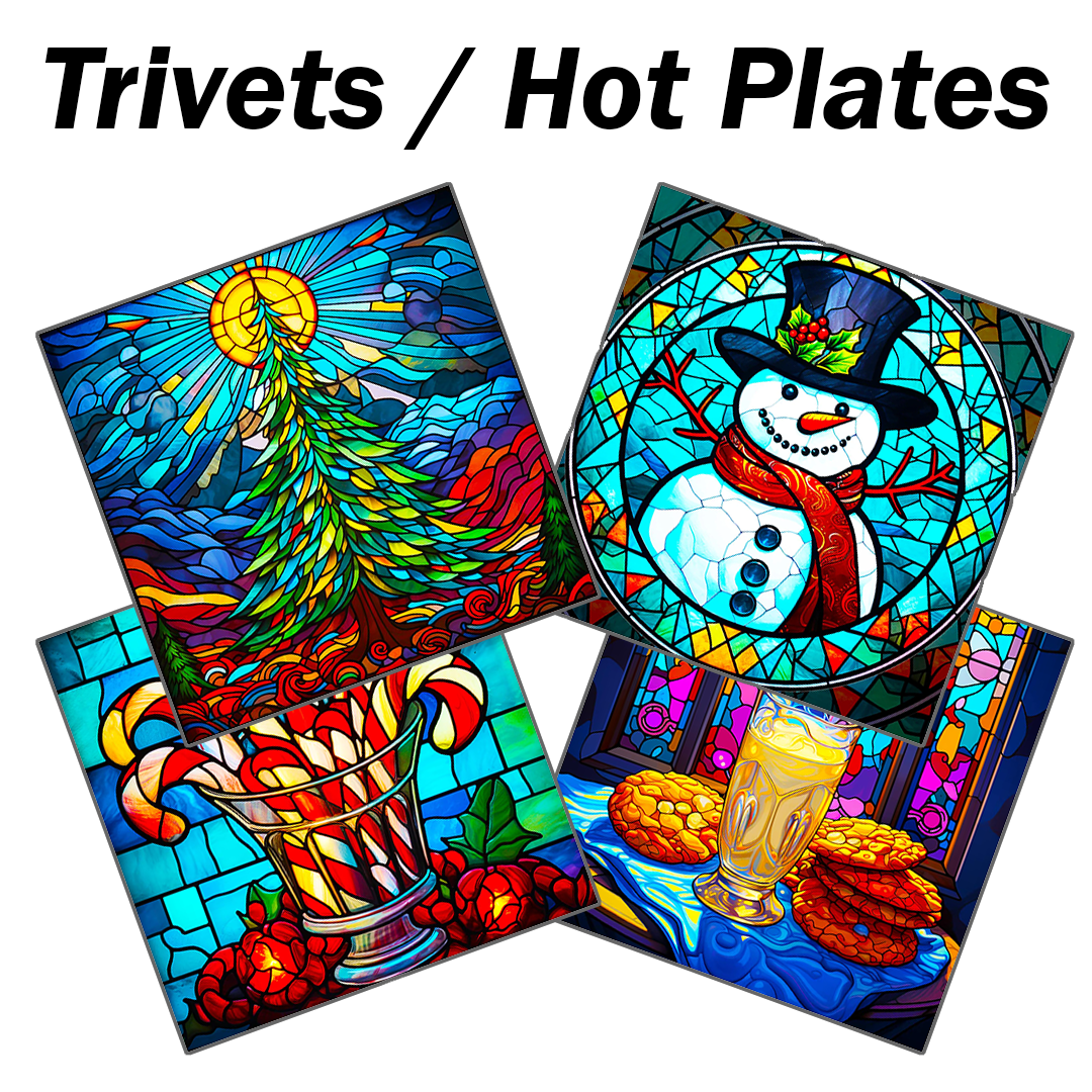 Christmas Trivets - Stained Glass Style