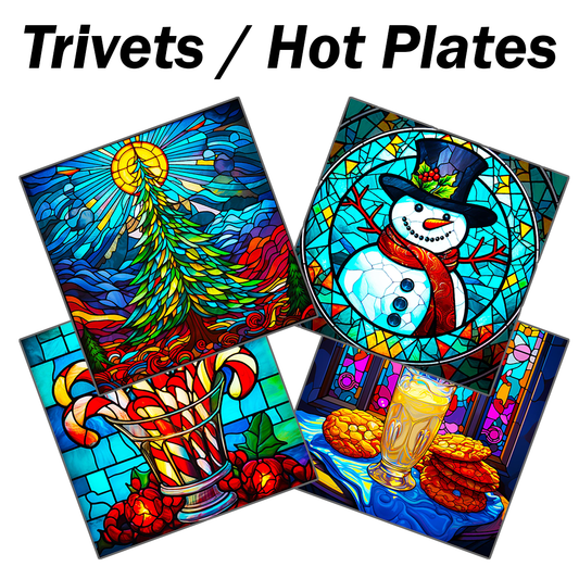 Christmas Trivets - Stained Glass Style