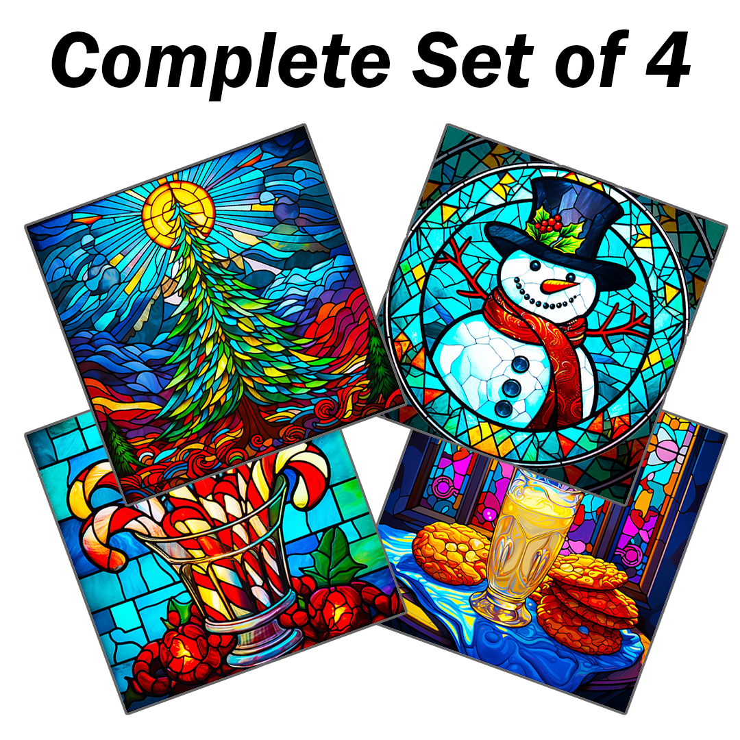 Christmas Trivets - Stained Glass Style