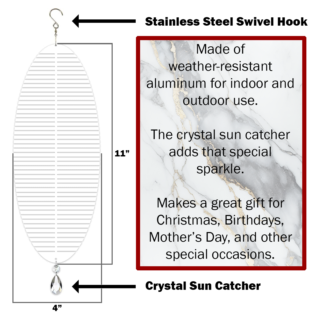 Custom Oval Wind Spinner