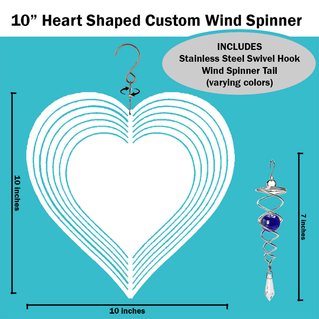 Custom Heart-Shaped Wind Spinner