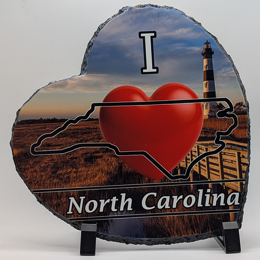 Heart-Shaped Slate - I Love North Carolina