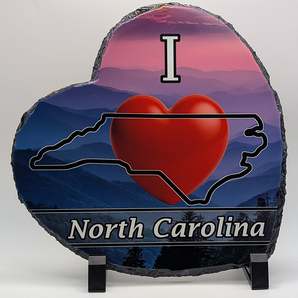 Heart-Shaped Slate - I Love North Carolina