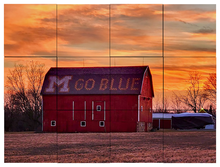 M Go Blue Barn - Metal Prints, Photo Slates, Coasters
