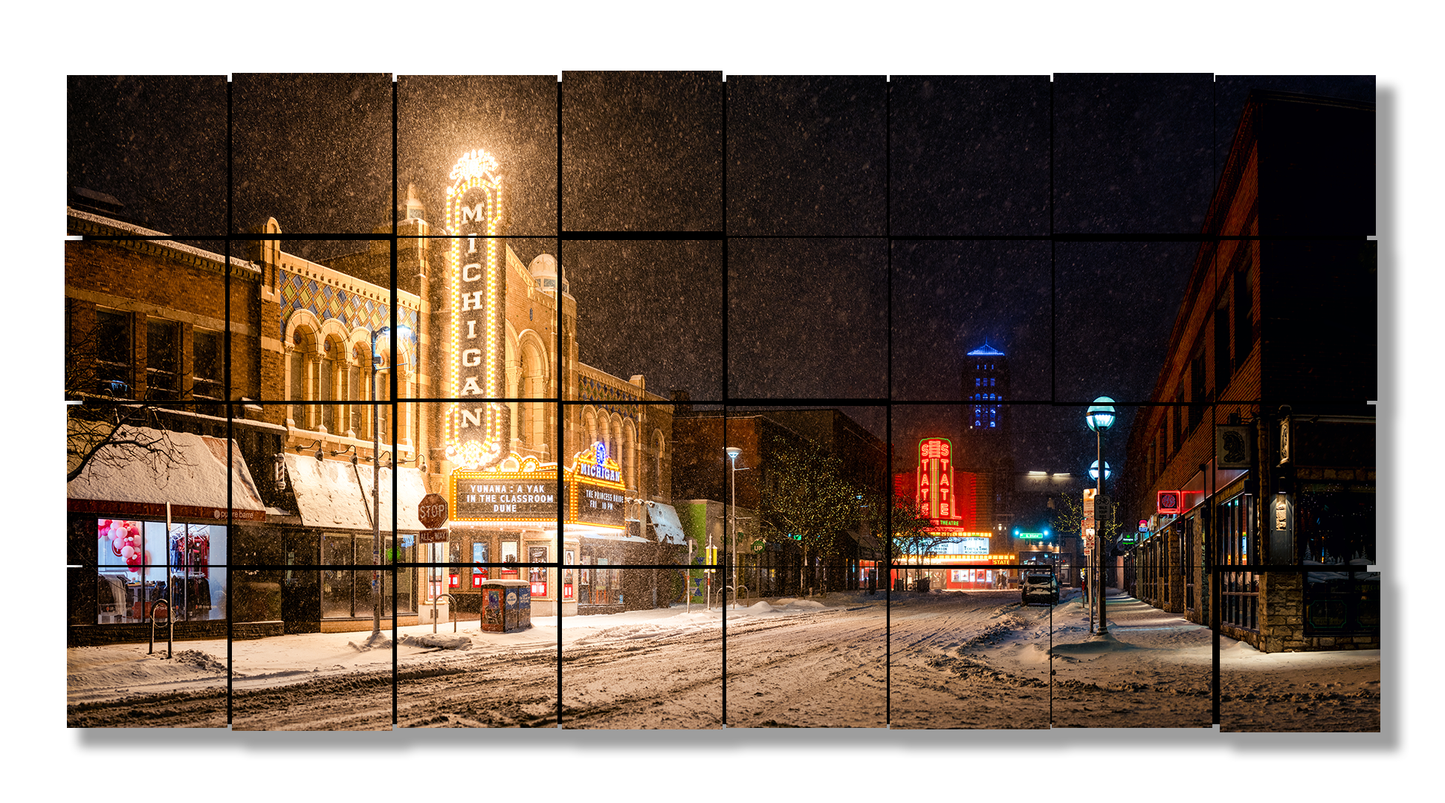 Snowy Night on Liberty - Metal Prints & Photo Slates
