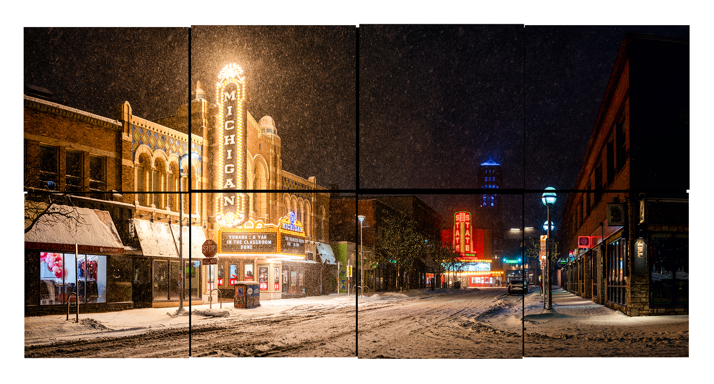 Snowy Night on Liberty - Metal Prints & Photo Slates
