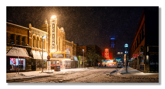 Snowy Night on Liberty - Metal Prints & Photo Slates