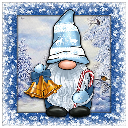 Christmas Gnome Trivets - Blue & Silver