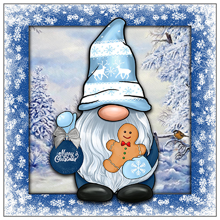 Christmas Gnome Trivets - Blue & Silver
