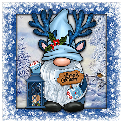 Christmas Gnome Trivets - Blue & Silver