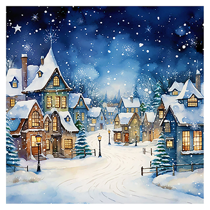 Christmas Trivets - Watercolor Village