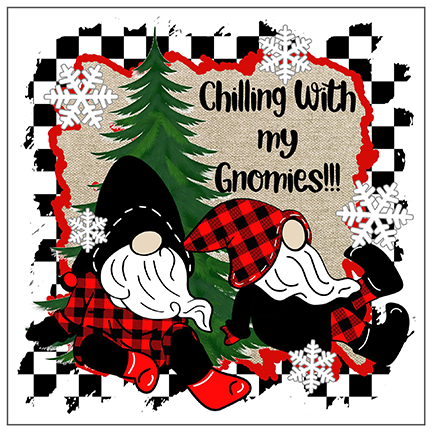 Christmas Gnome Trivets - Red and Black