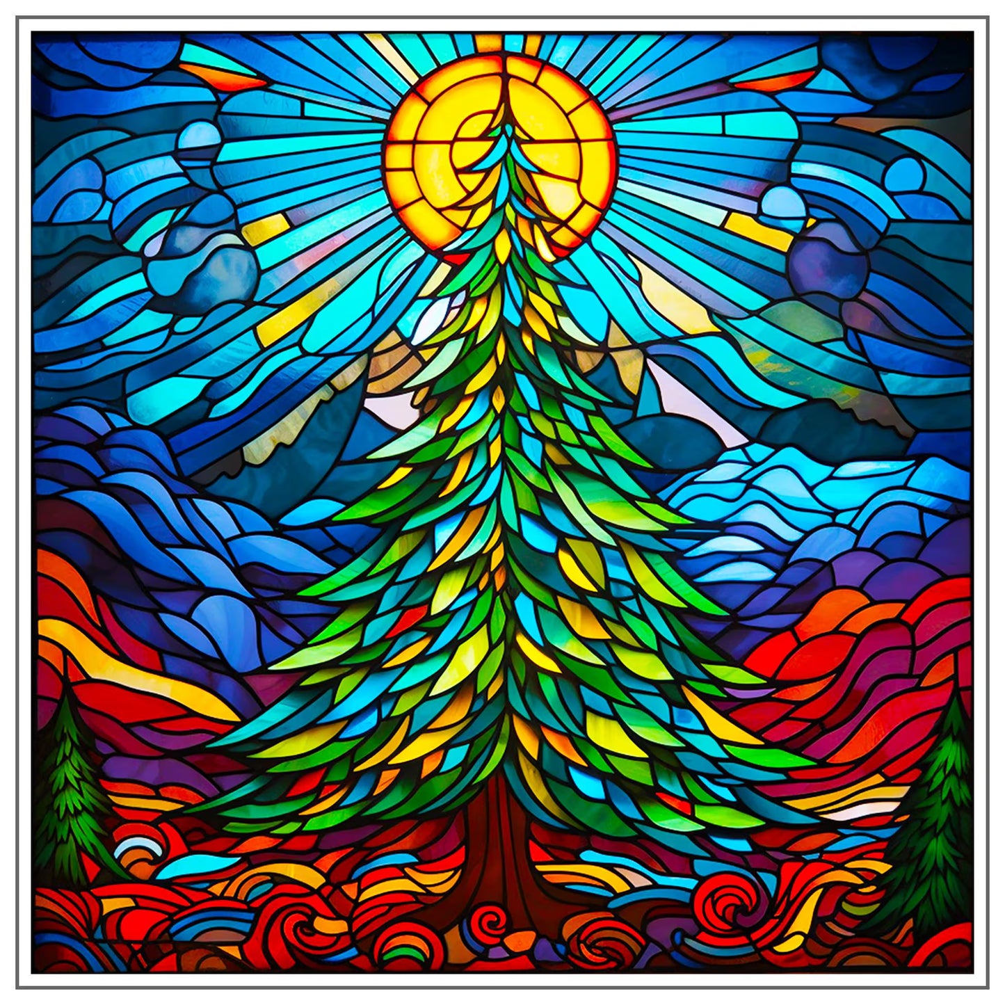 Christmas Trivets - Stained Glass Style