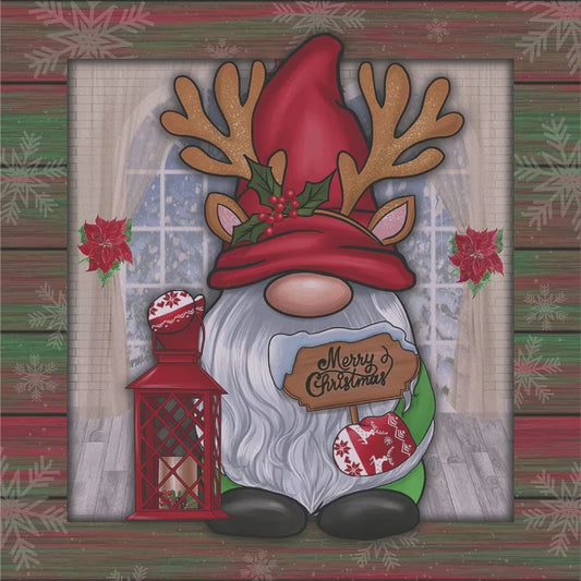 Christmas Gnome Coaster Set - Red