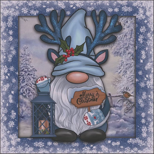 Christmas Gnome Coaster Set - Blue