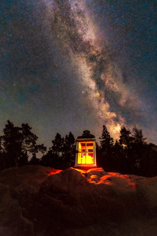 Lantern Under Milky Way - Metal Print by Brad West Photography