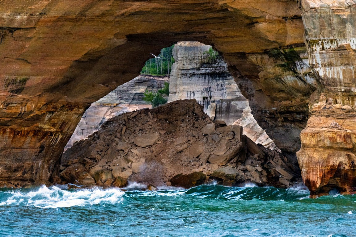 Arch at Pictured Rocks - Metal Print by Brad West Photography