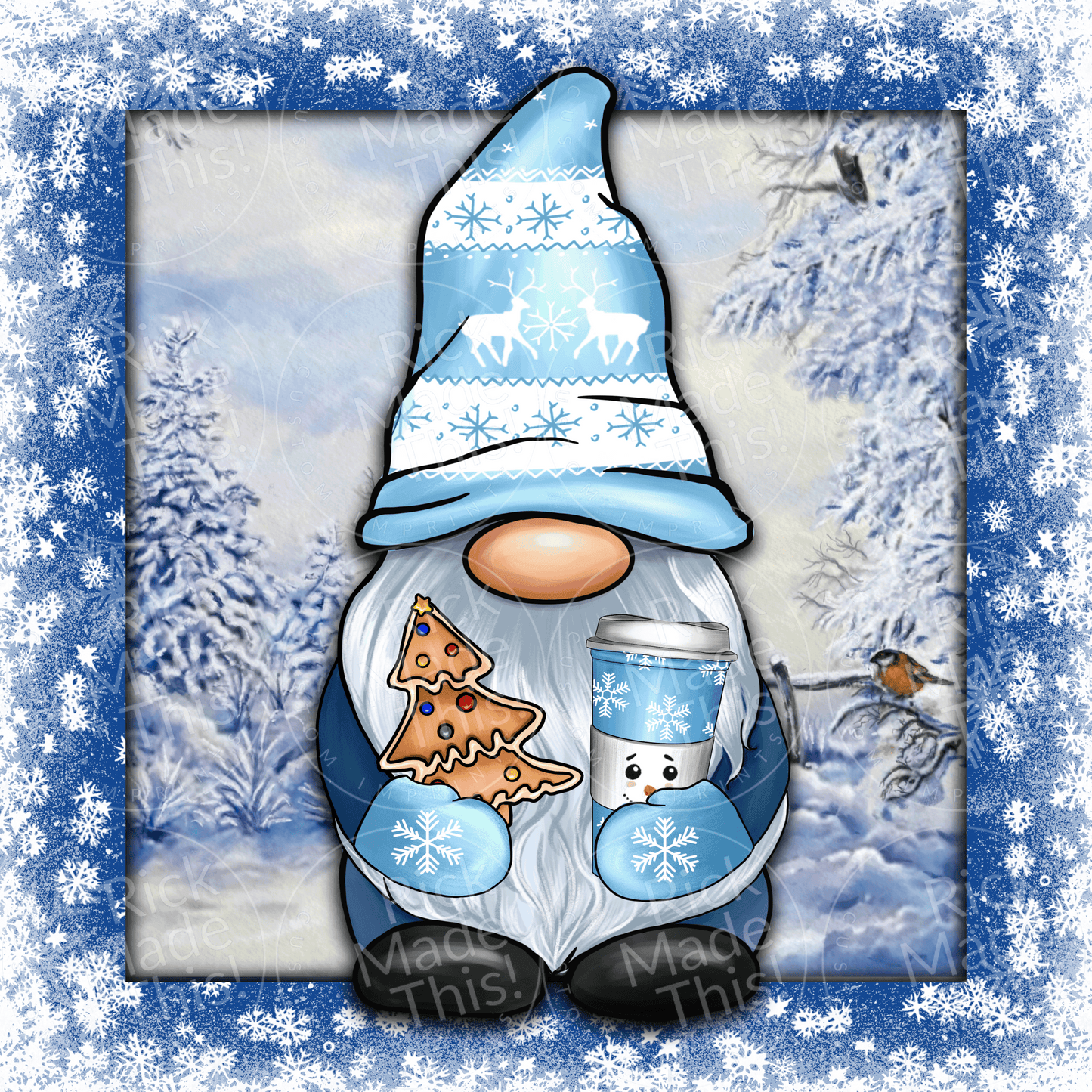 Holiday Hanging Decoration - Christmas Gnomes (Design #3)