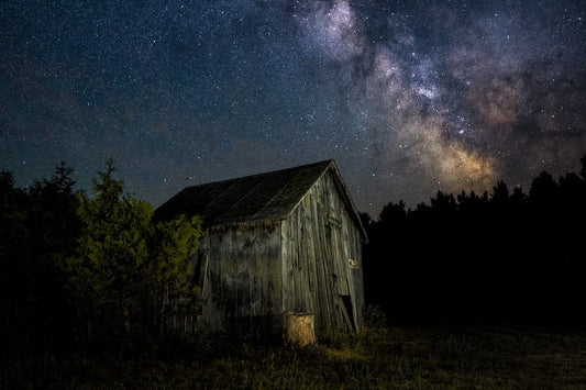 Barn under the Milky Way - Metal Print by Brad West Photography