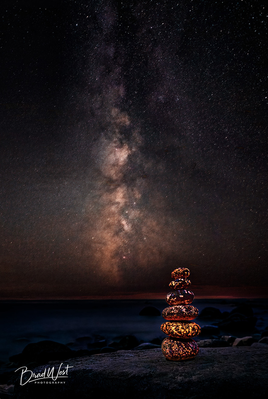 Zen Yooperlights under Milky Way - Metal Print by Brad West Photography